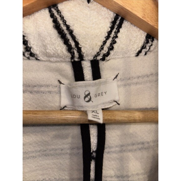 Women’s Lou & Grey Soft Textured Blazer Black & White Size XL EUC Shawl Collar - Picture 4 of 10